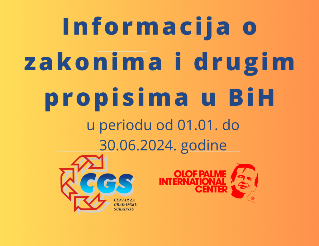 Informacija o zakonima i drugim propisima u F BiH period 1.1. - 30.6.2021. godine (1)