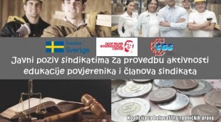 Javni poziv sindikatima za provedbu aktivnosti edukacije povjerenika i članova sindikata