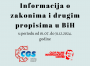 Informacija o zakonima i drugim propisima od 01.07. do 31.12.2024. godine