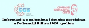 Informacija o  zakonima  i drugim propisima u Federaciji BiH za 2020. godinu